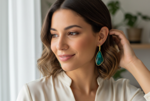 combinar os brincos com o penteado vila das joias